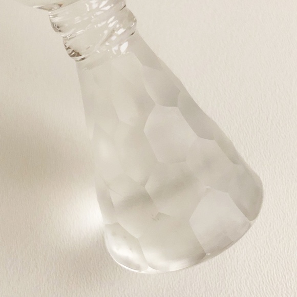 3-Martini Glass Frosted Honeycomb Weighted Stem 2" Thick Hand Blown Z Gallerie? - Picture 7 of 11